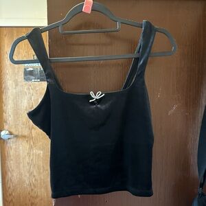 Wild Fable Black Camisole with Ribbon Detail